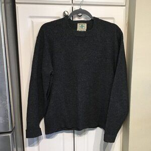 Glenspey Vintage Dark Gray 100% Lambs Wool Crew Neck Sweater